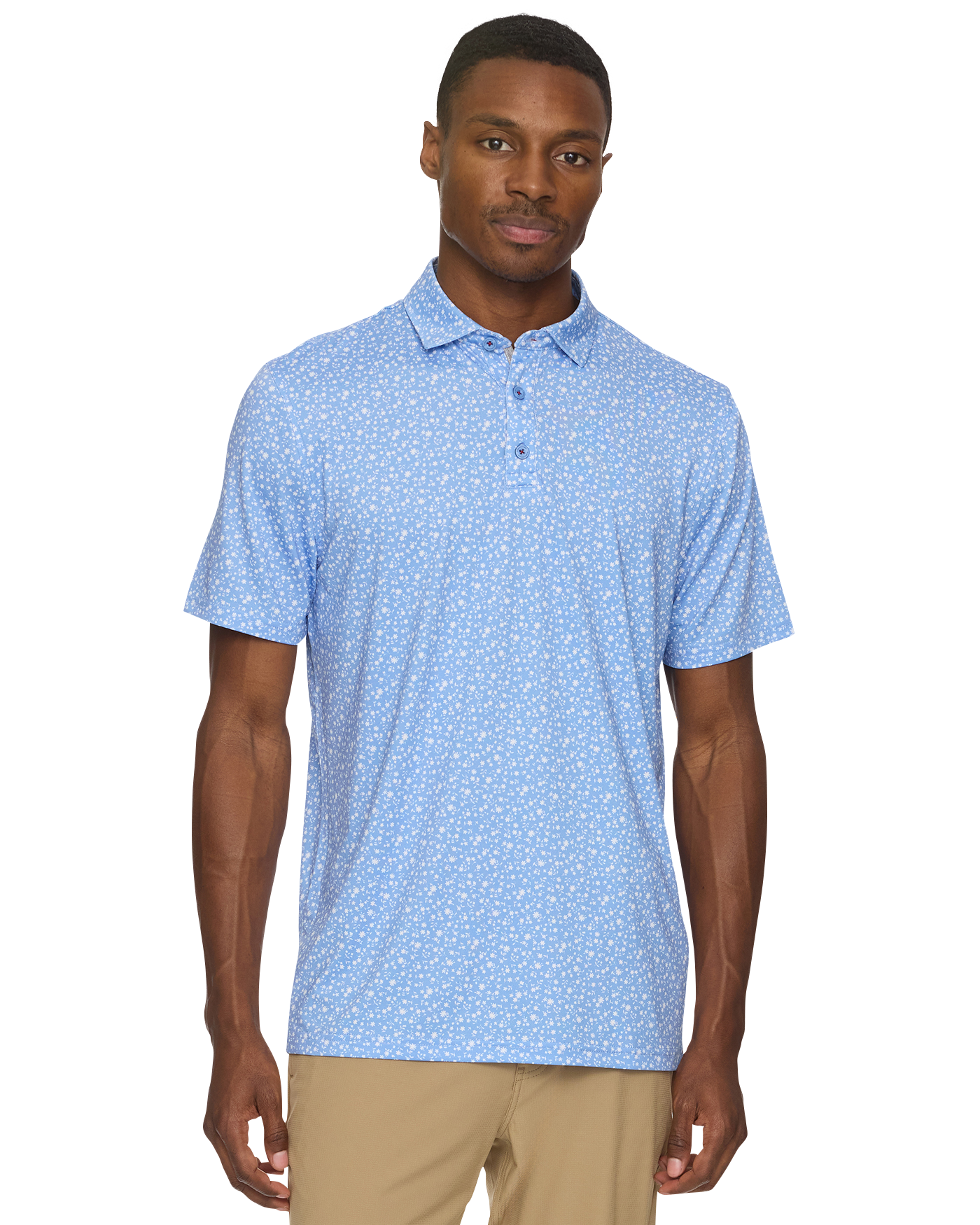 Flag And Anthem Hampton SS Floral Print Performance Polo