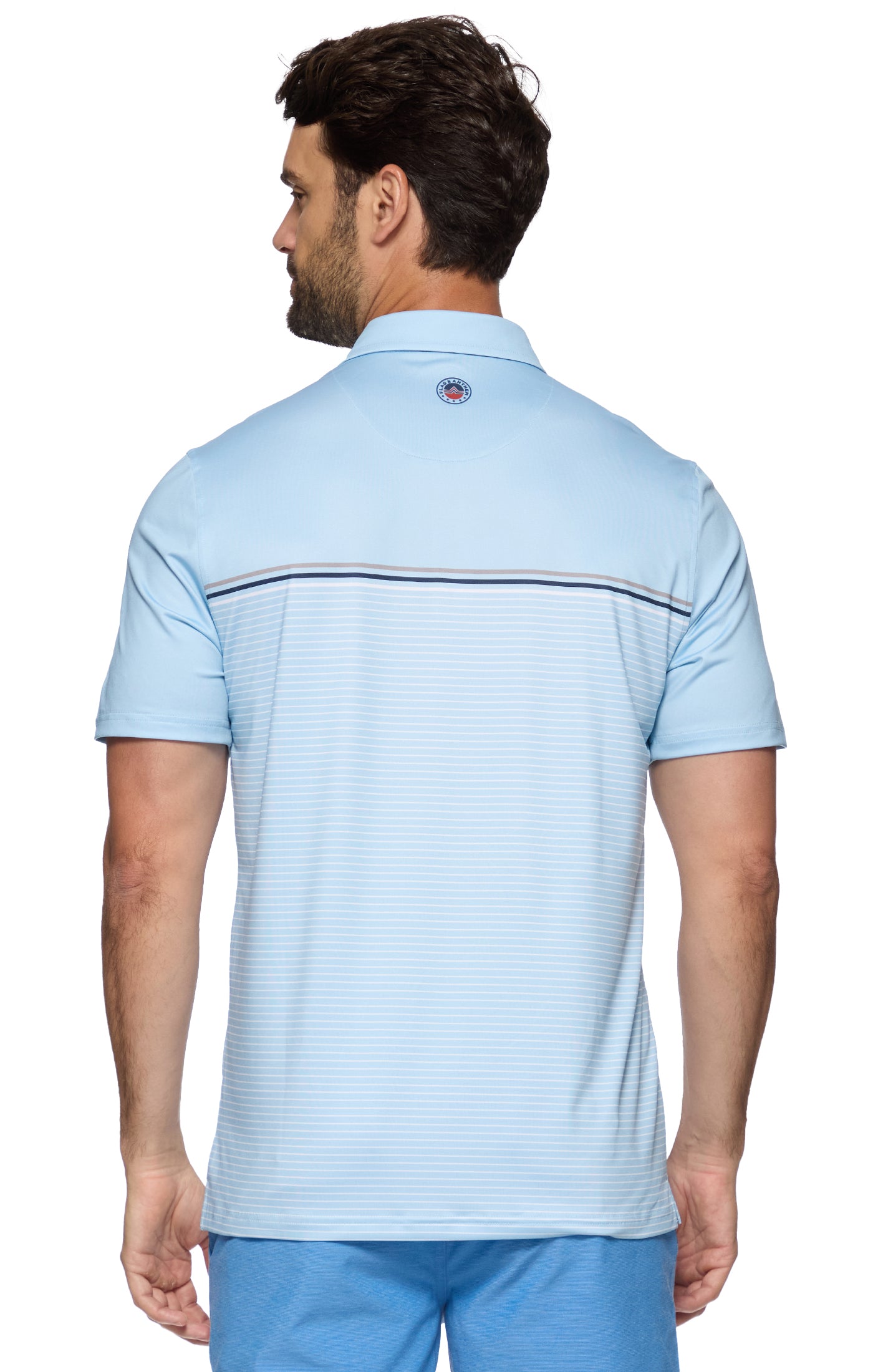 Flag And Anthem Lynbrook SS Blocked Stripe Performance Polo