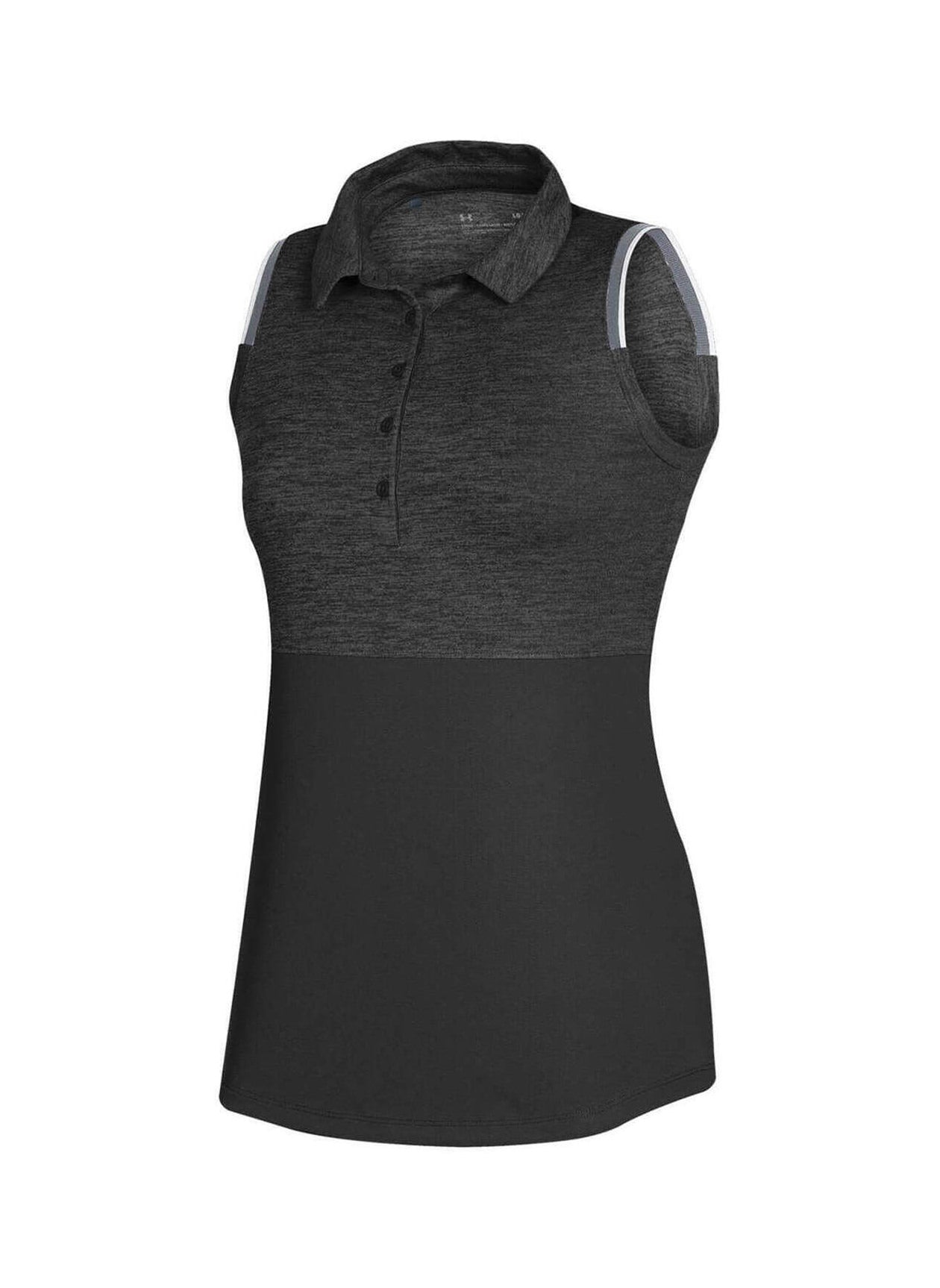 Under Armour Womens Playoff Heather Block Polo - Black Heather