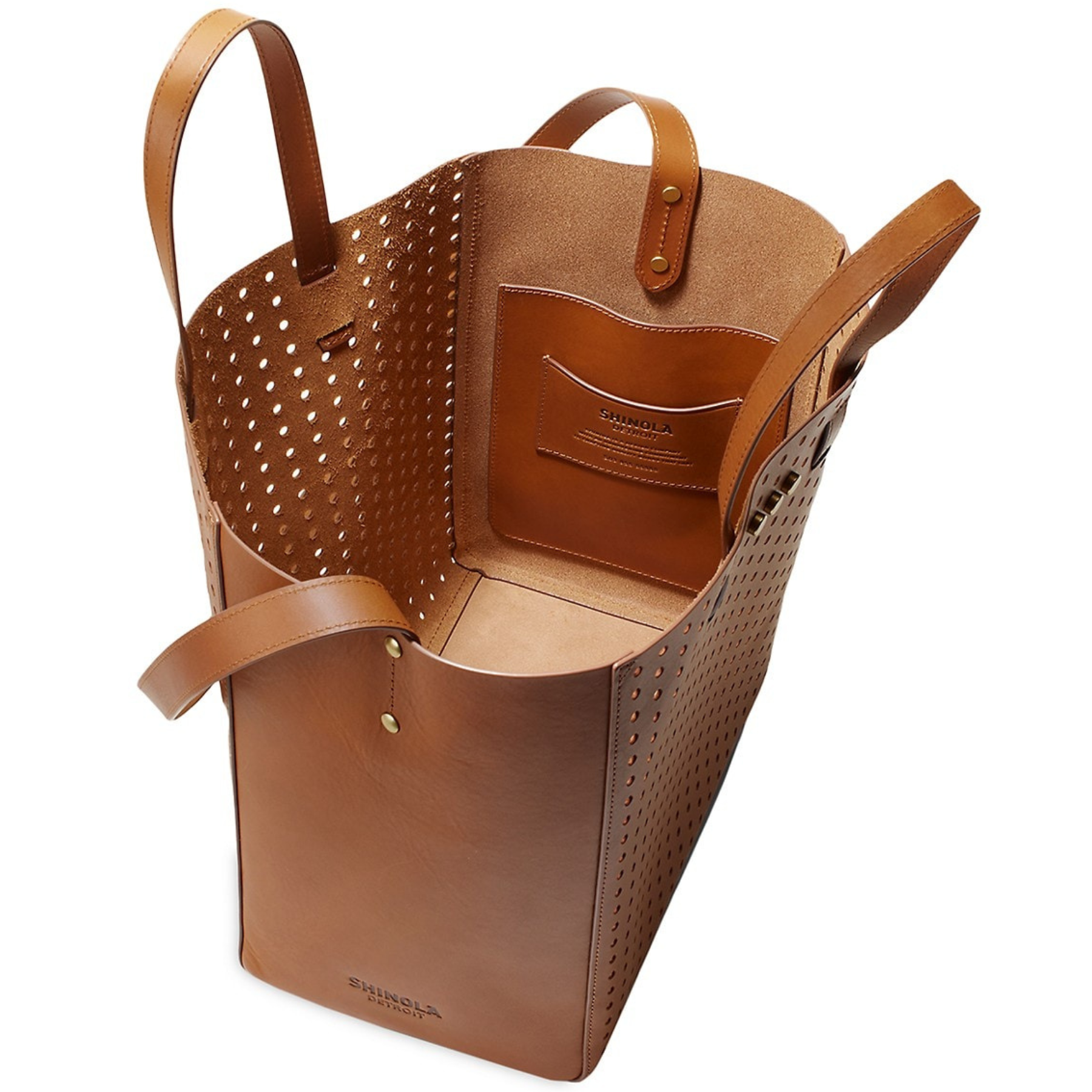 Image of Women's Rivet Leather Tote - Tan