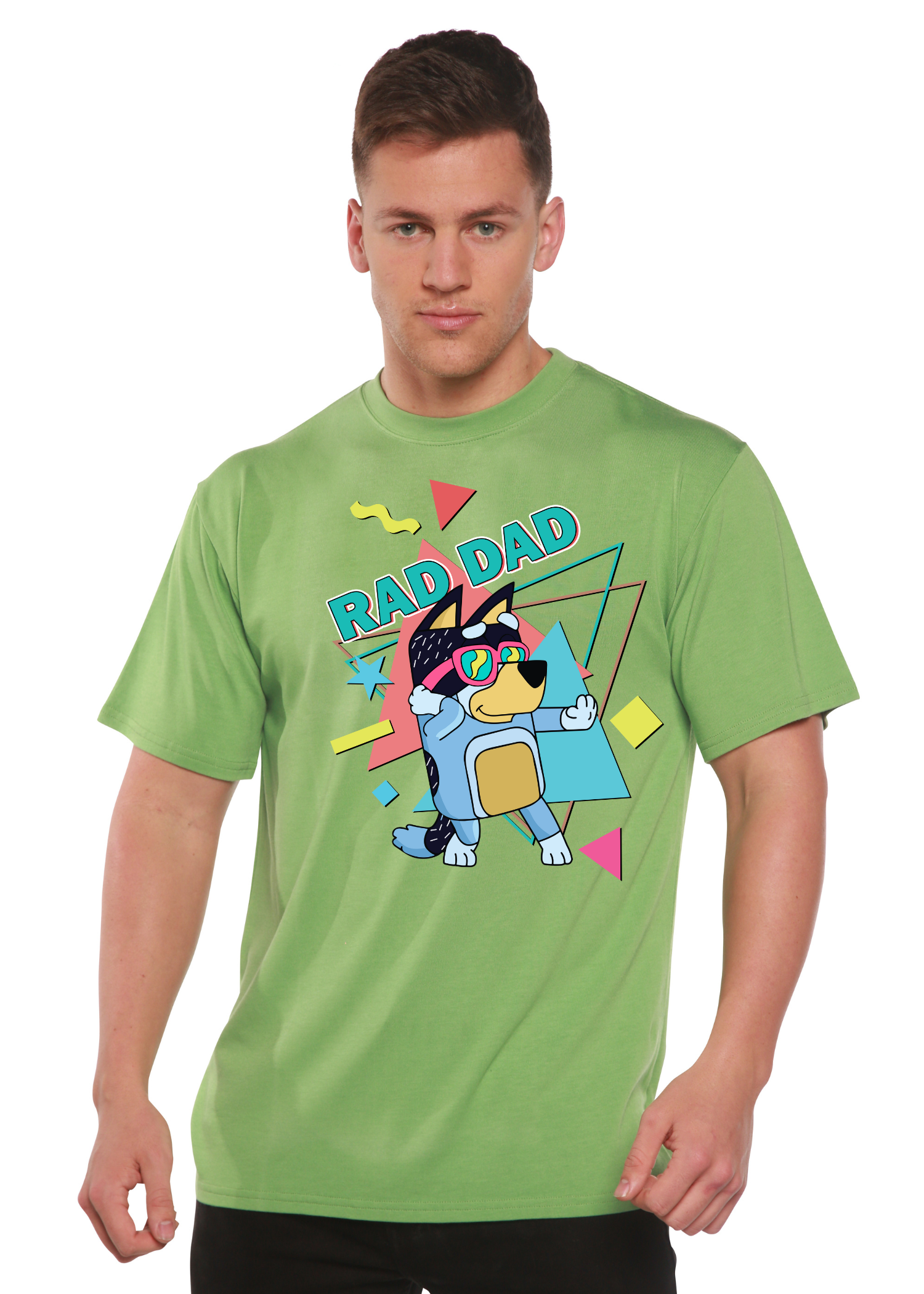 Image of Rad Dad Bluey Men's Bamboo Short Sleeve Graphic T-Shirt