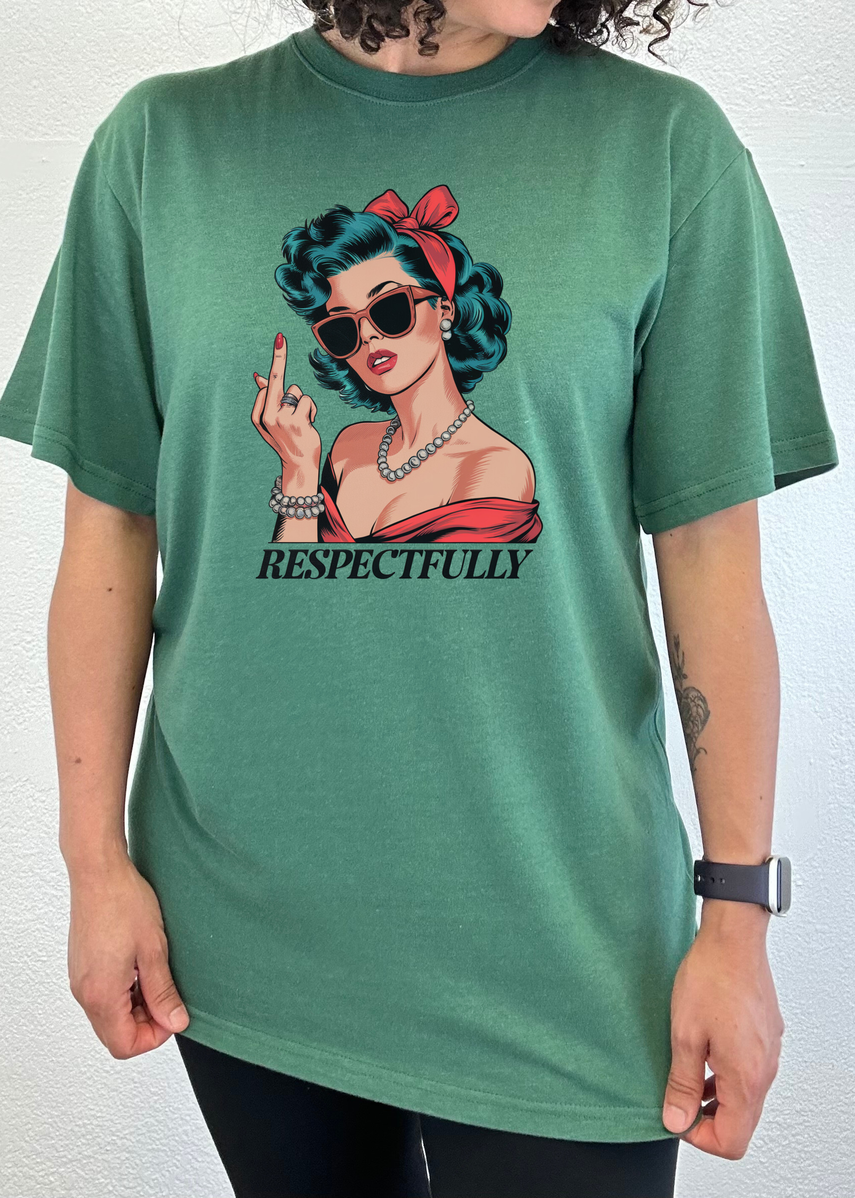 Image of Respectfully Middle Finger Unisex Bamboo/Cotton Graphic T-Shirt