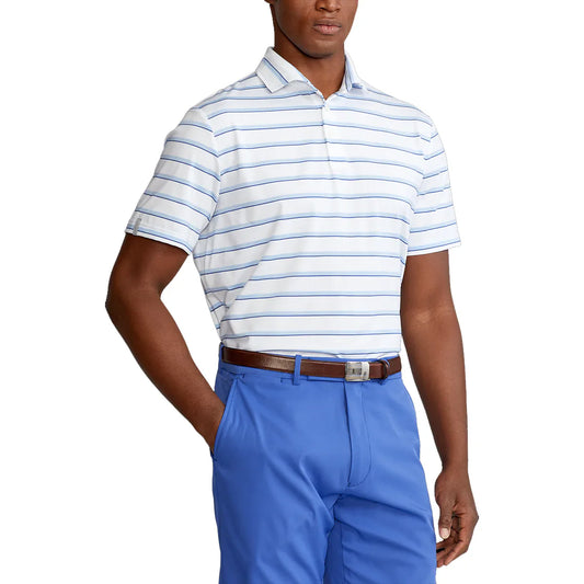 RLX lightweight Wide Multi Stripe Polo - Pure White Multi