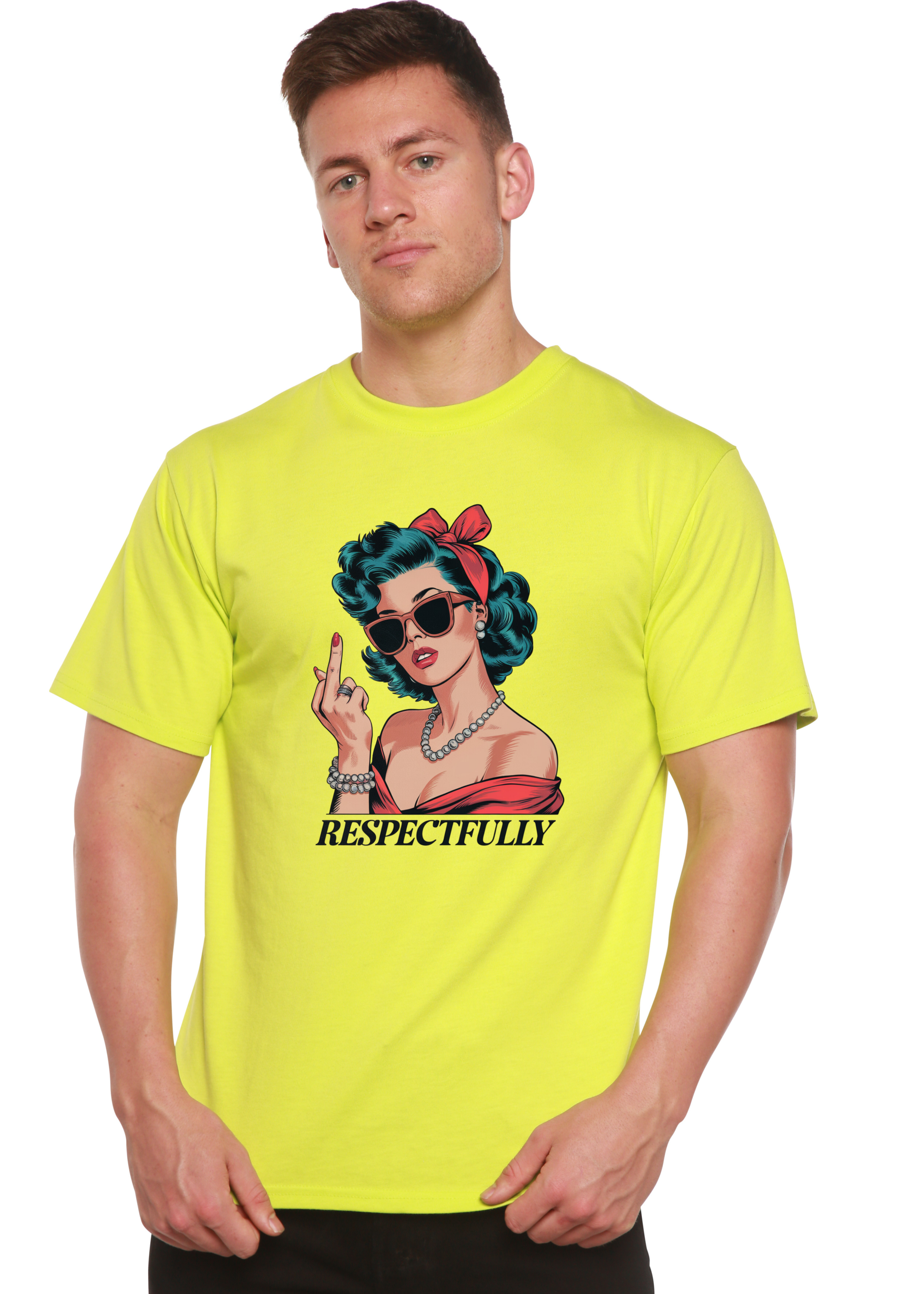 Image of Respectfully Middle Finger Unisex Bamboo/Cotton Graphic T-Shirt