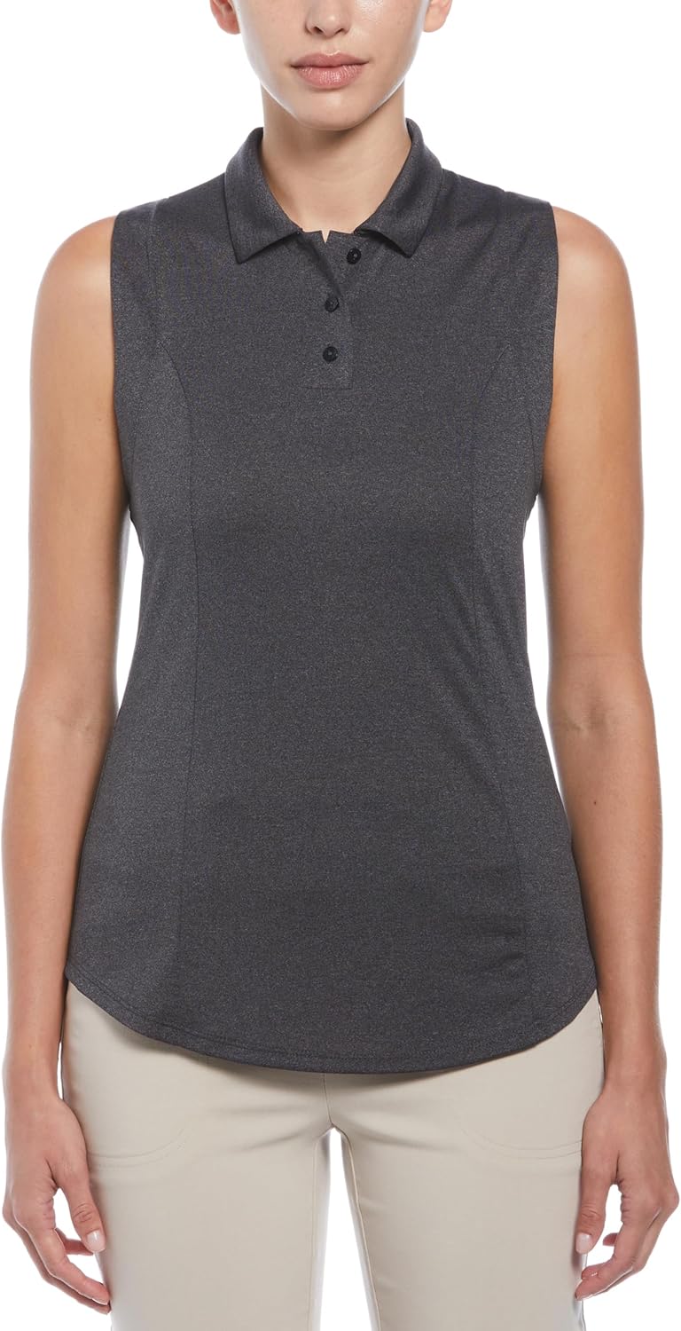 Image of Callaway Women's Heather Sleeveless Golf Polo