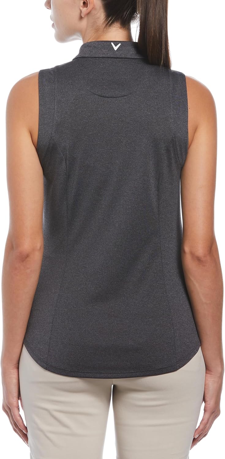 Image of Callaway Women's Heather Sleeveless Golf Polo