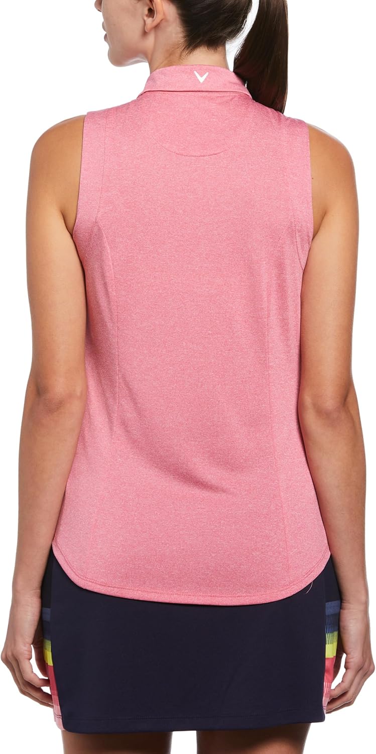 Image of Callaway Women's Heather Sleeveless Golf Polo