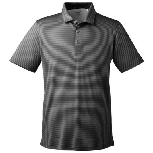 Men's Quarry Heather Performance Stripe Polo - Black Heather
