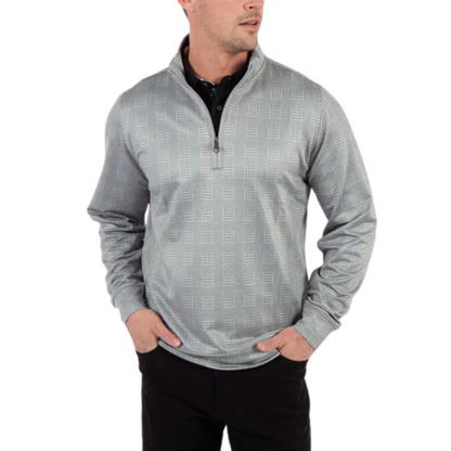 Bobby Jones Glenplaid Walker 1/4 Zip - Heather Grey