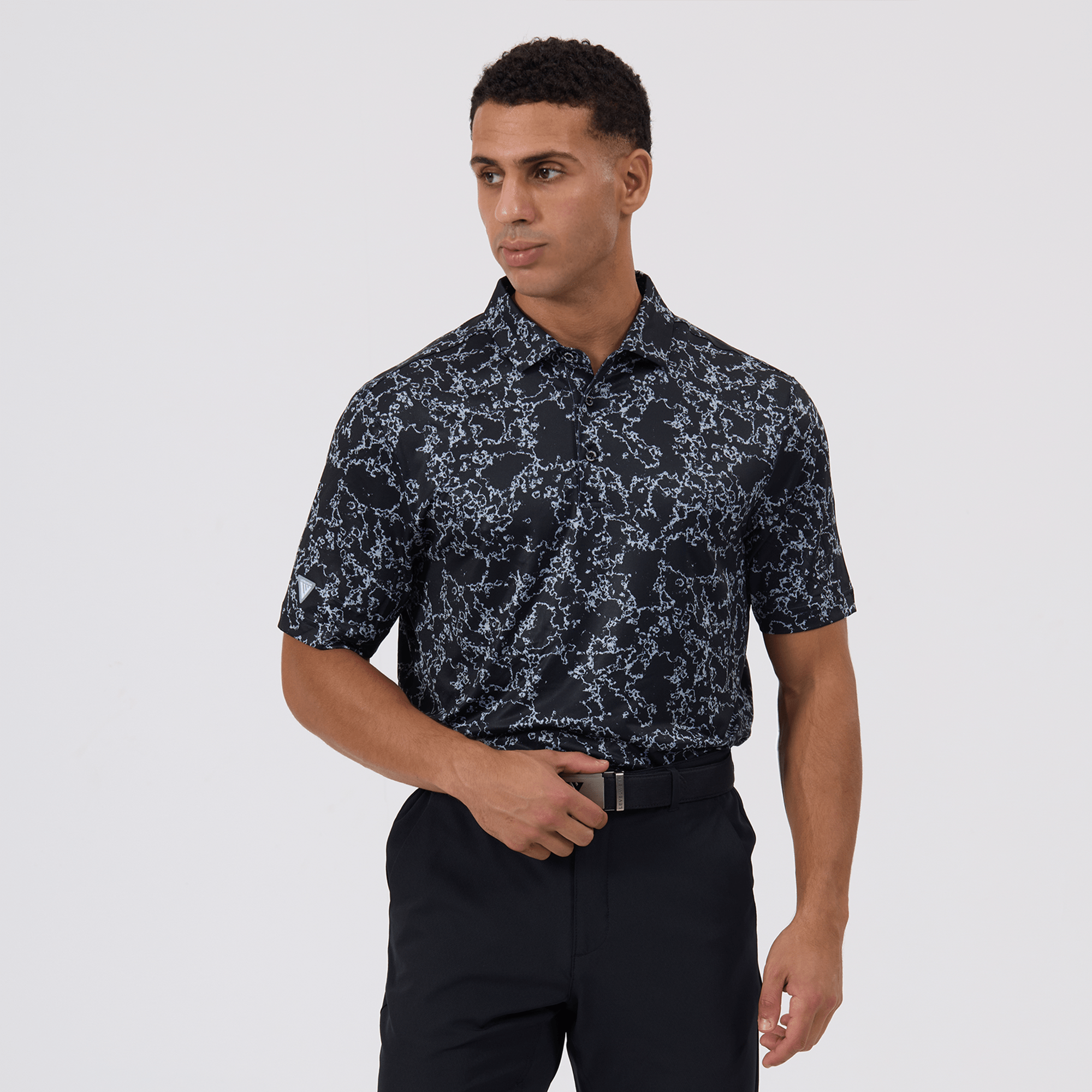 Image of Levelwear Camoflow Men's Polo - Pebble/Black