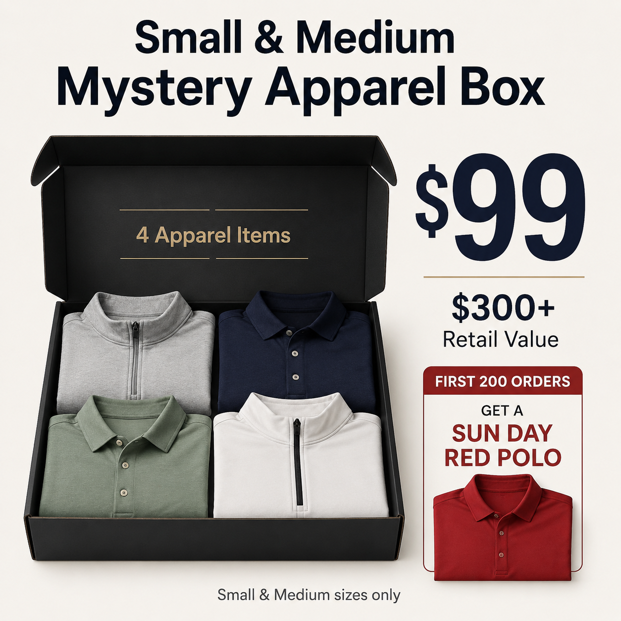 Image of Men's Small & Medium Mystery Apparel Box