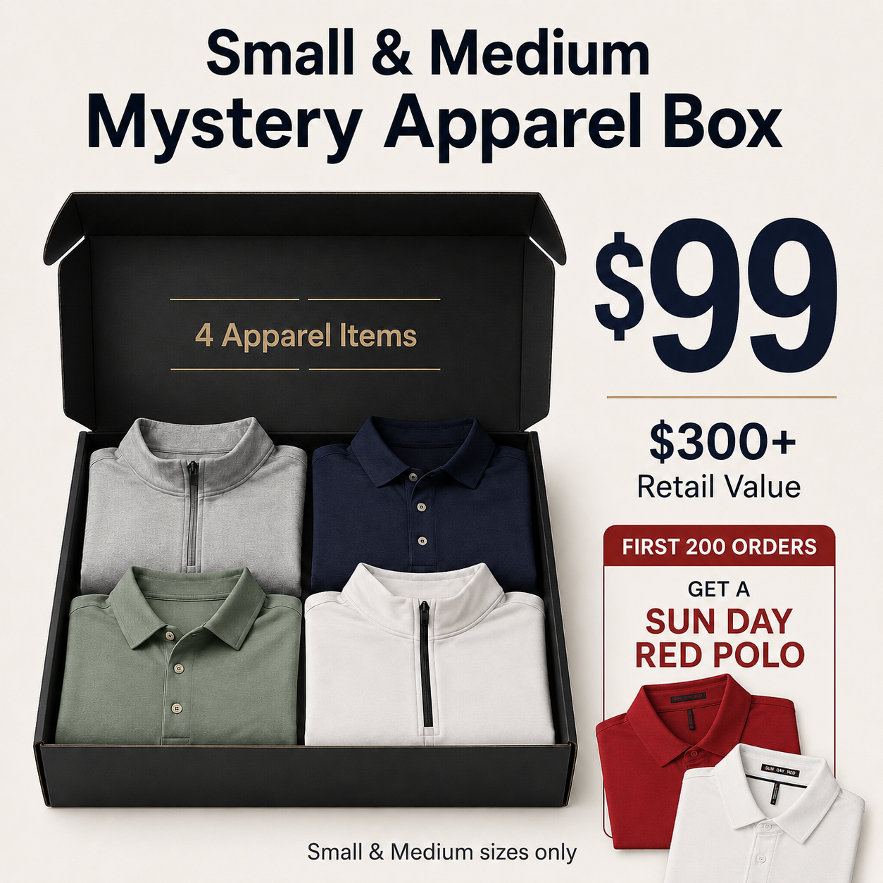 Image of Men's Small & Medium Mystery Apparel Box