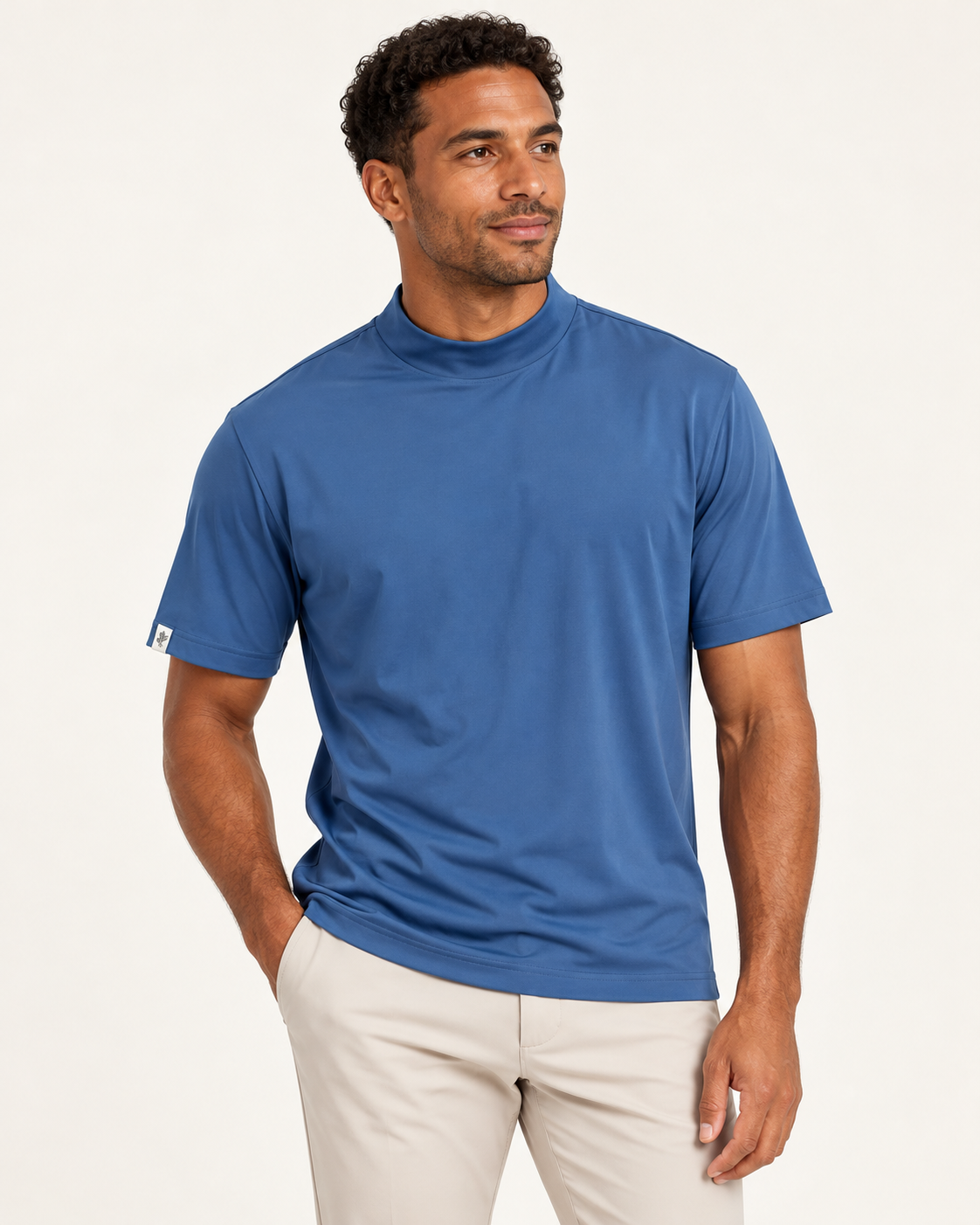 Image of Short Sleeve Mockneck Golf Shirt