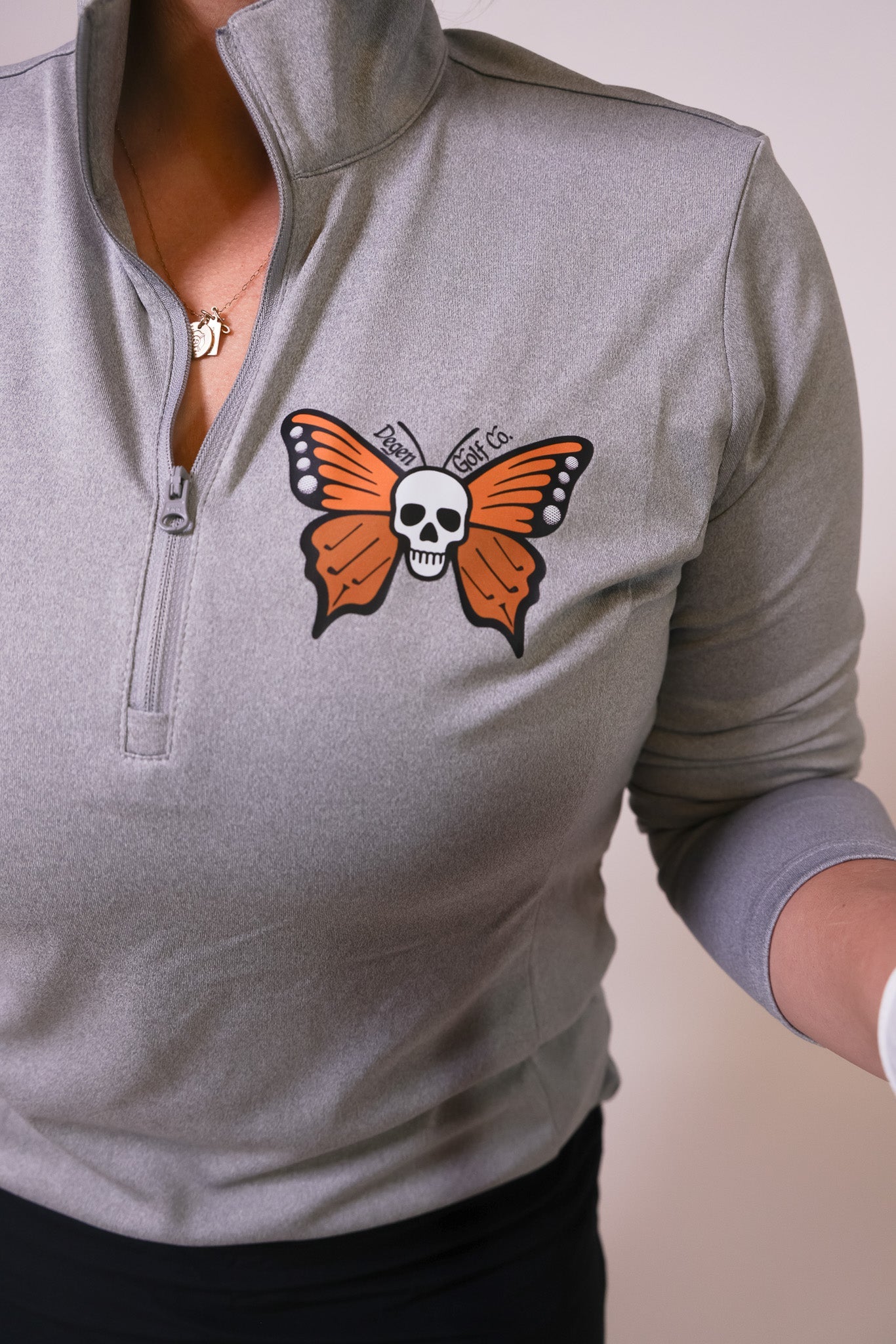 Image of Women’s Butterfly Skull Quarter Zip