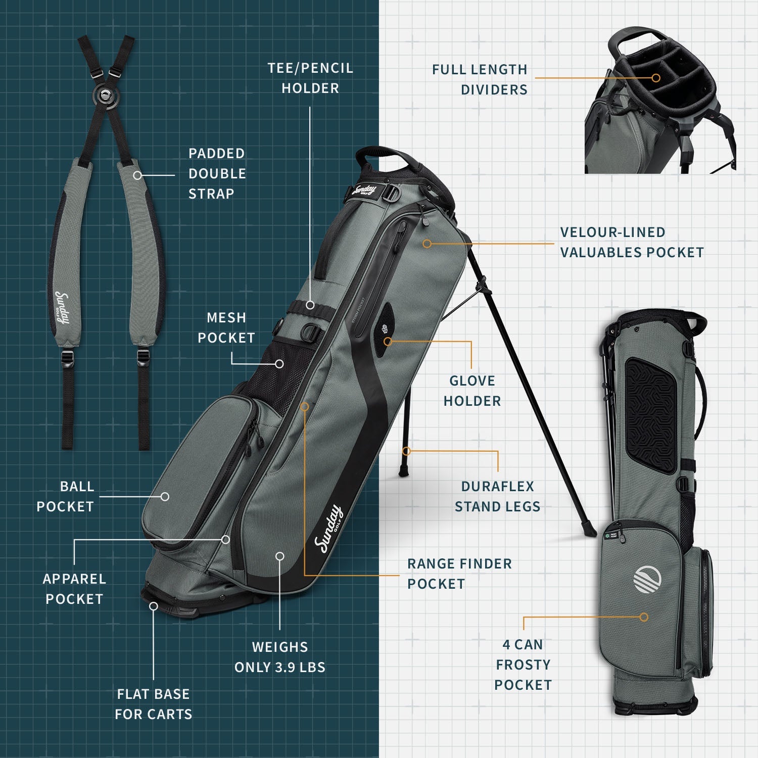 Image of El Camino | Midnight Green Mid Size Stand Bag