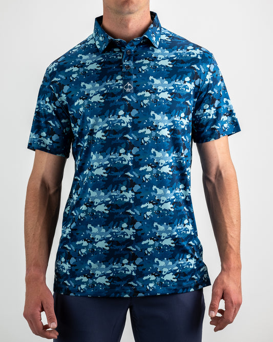 Pins and Aces Electric Camo Polo