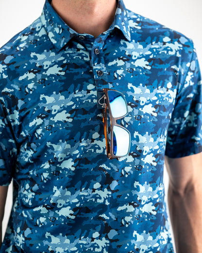 Pins and Aces Electric Camo Polo