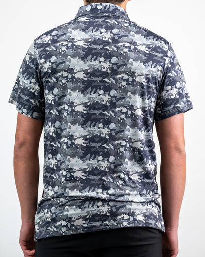 Pins and Aces Gray Camo Polo