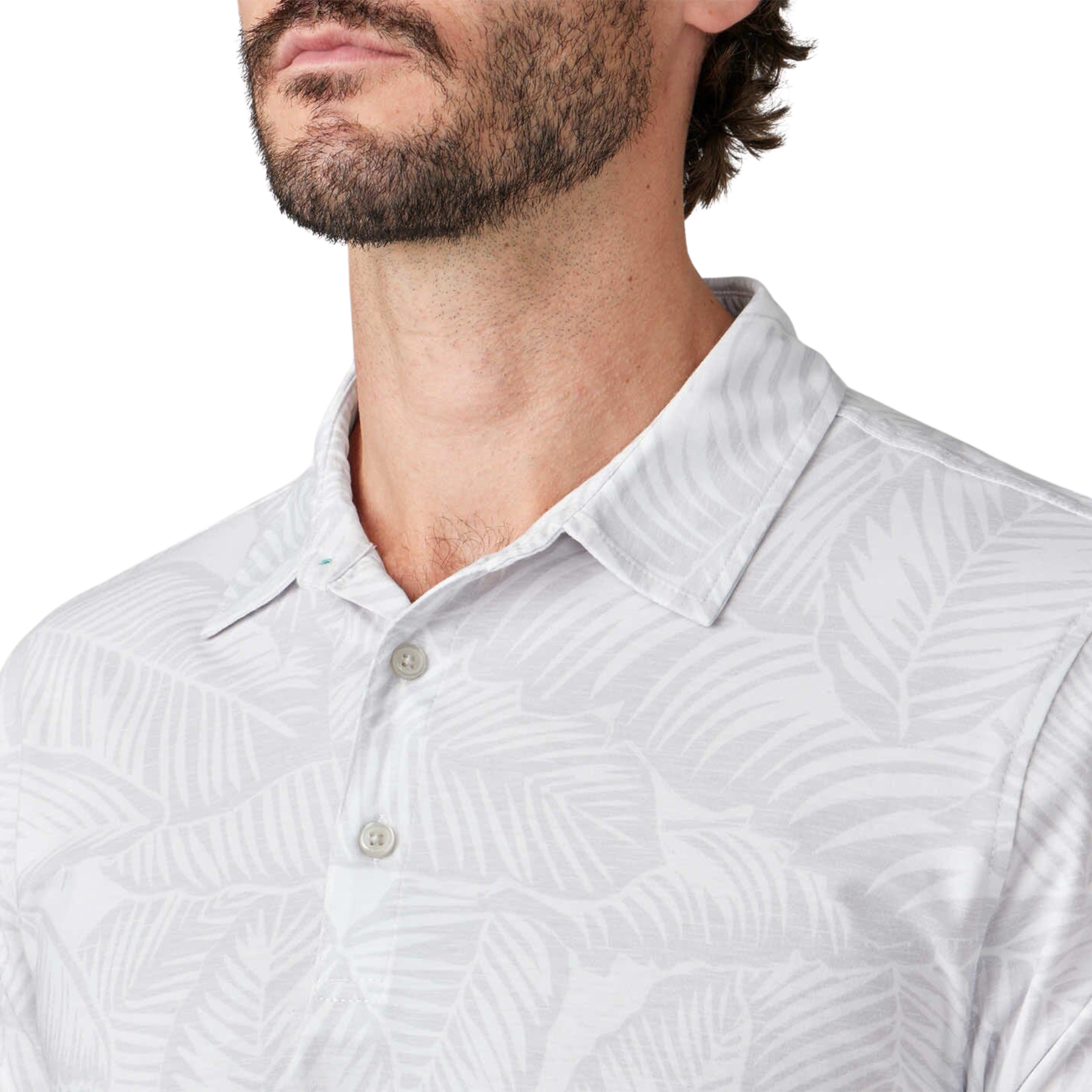 Image of Delray Polo W/ Large Palm Leaf Print