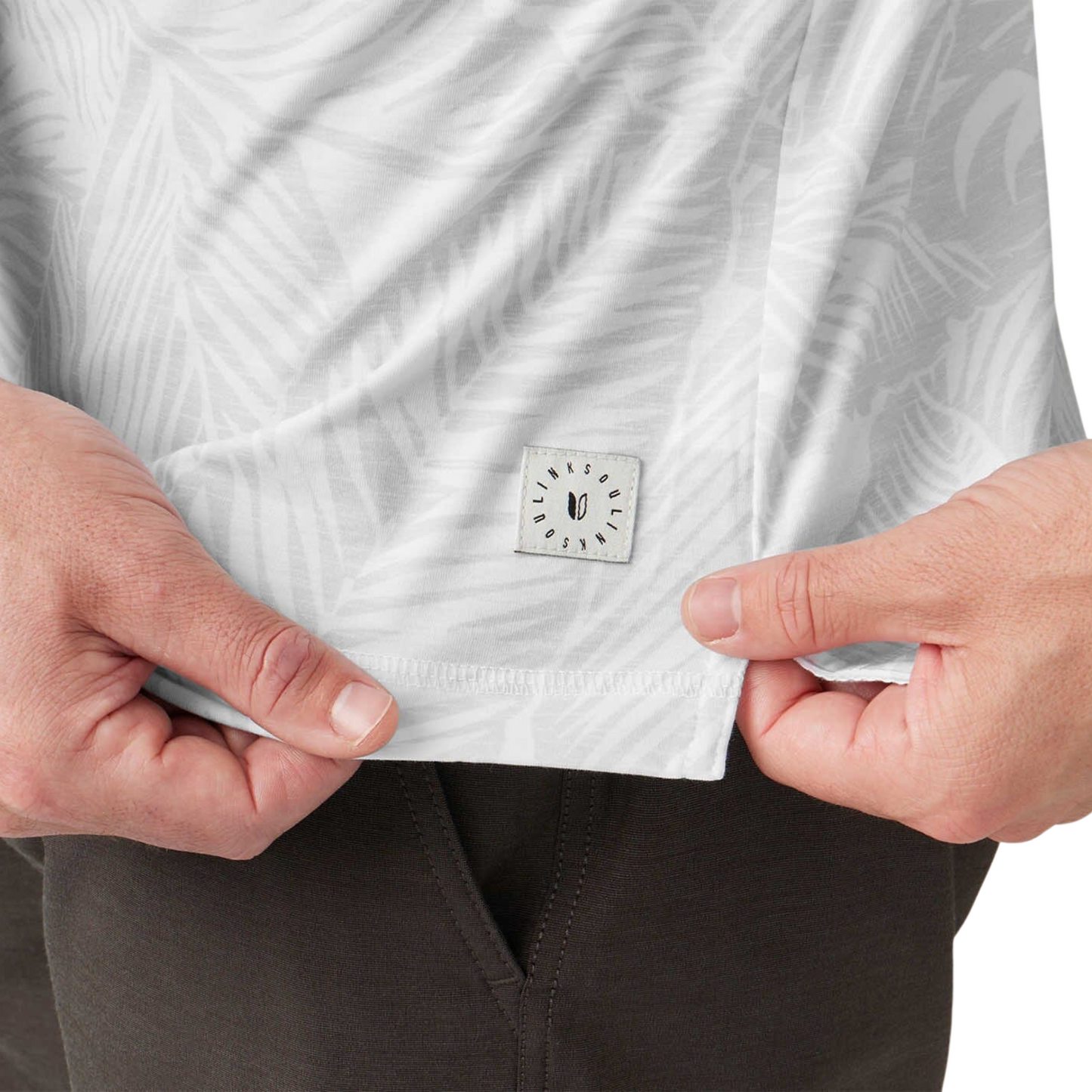 Delray Polo W/ Large Palm Leaf Print