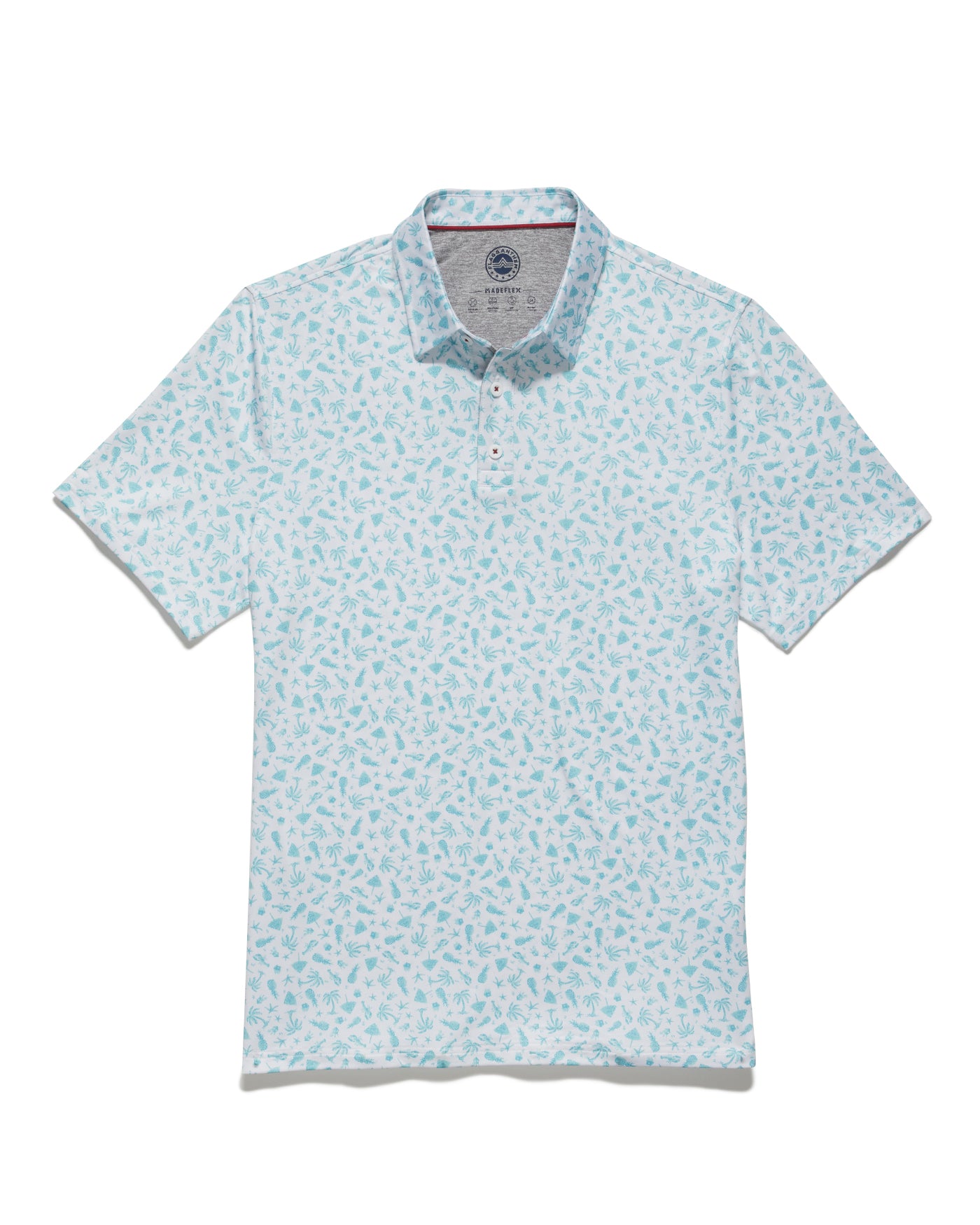 Flag And Anthem Shoreline SS Island Print Performance Polo