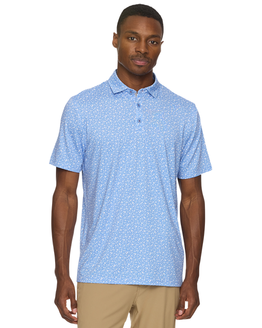 Flag And Anthem Hampton SS Floral Print Performance Polo