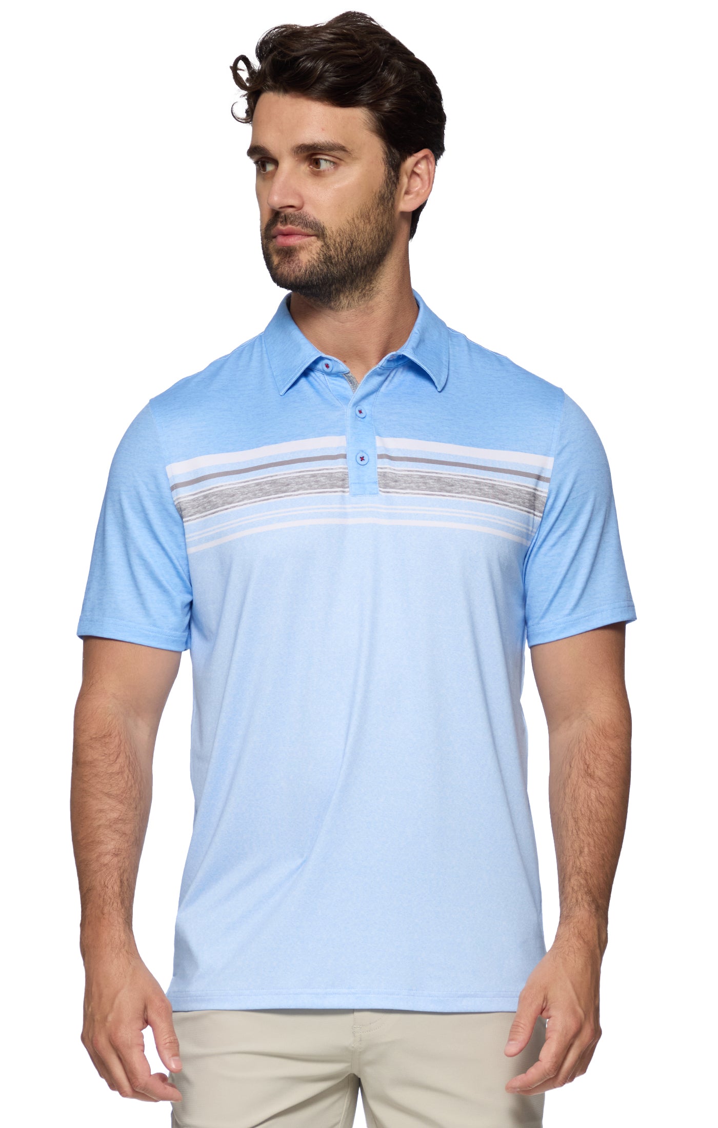 Flag And Anthem Norman SS Blocked Chest Stripe Performance Polo