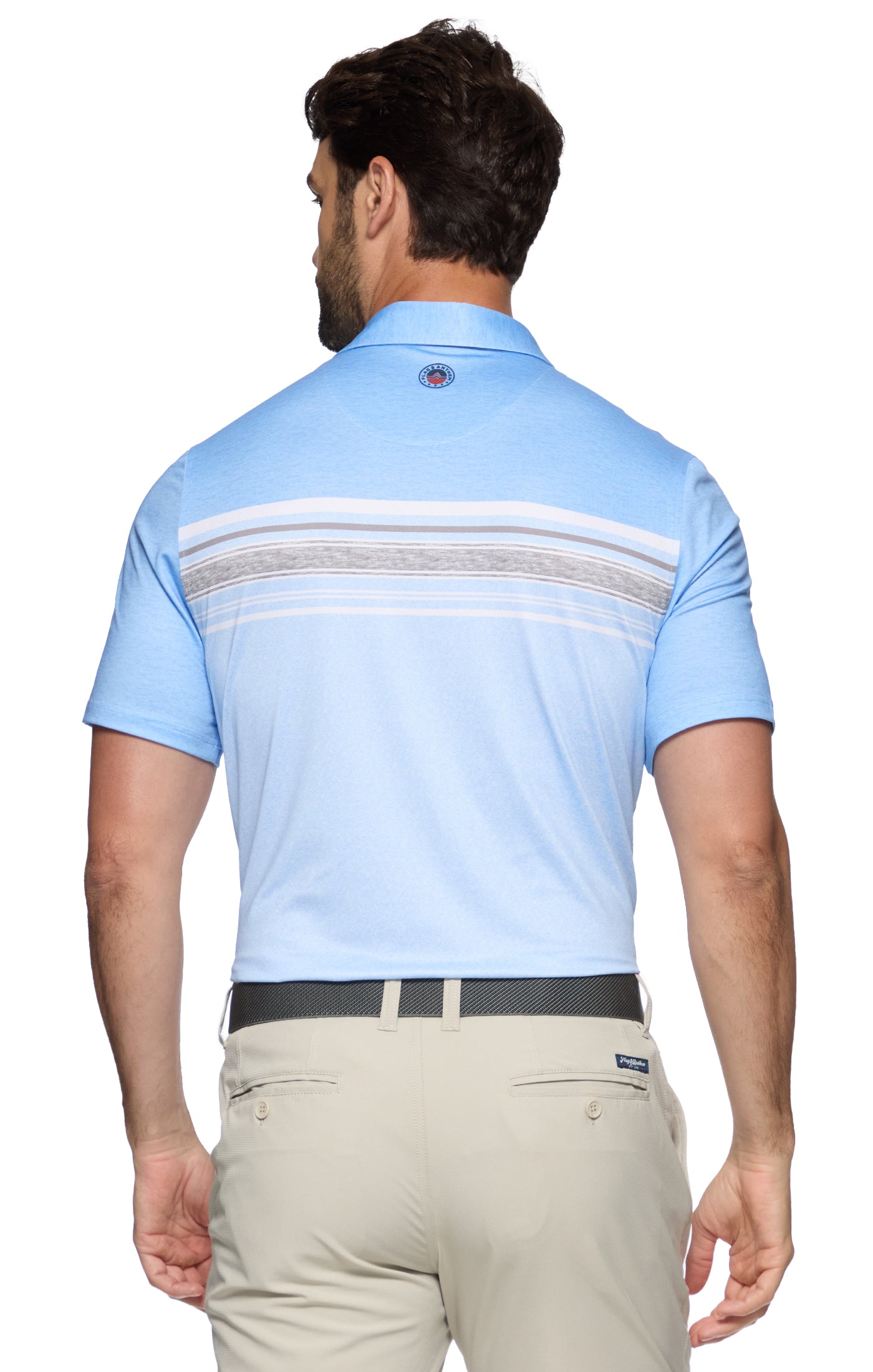 Flag And Anthem Norman SS Blocked Chest Stripe Performance Polo