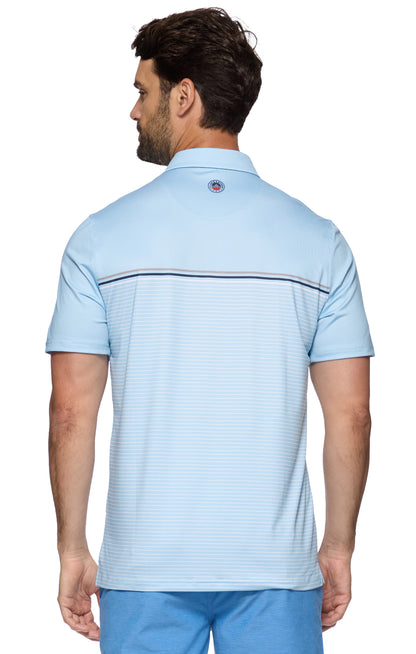 Flag And Anthem Lynbrook SS Blocked Stripe Performance Polo