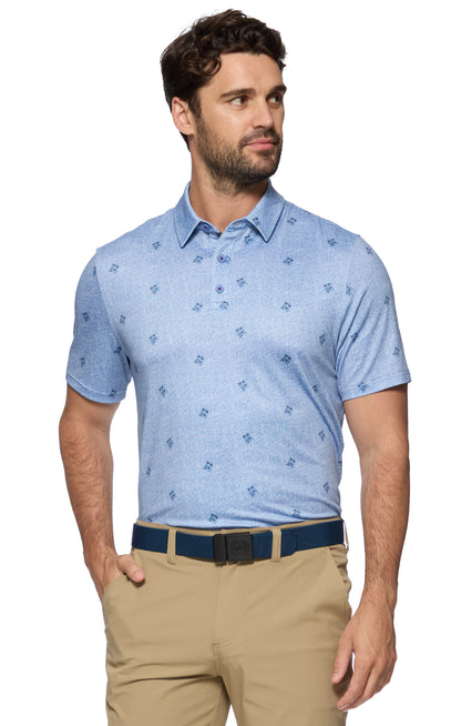 Flag And Anthem Pocatello SS Cocktail Print Performance Polo