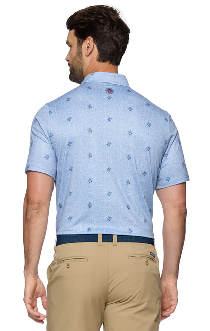 Flag And Anthem Pocatello SS Cocktail Print Performance Polo