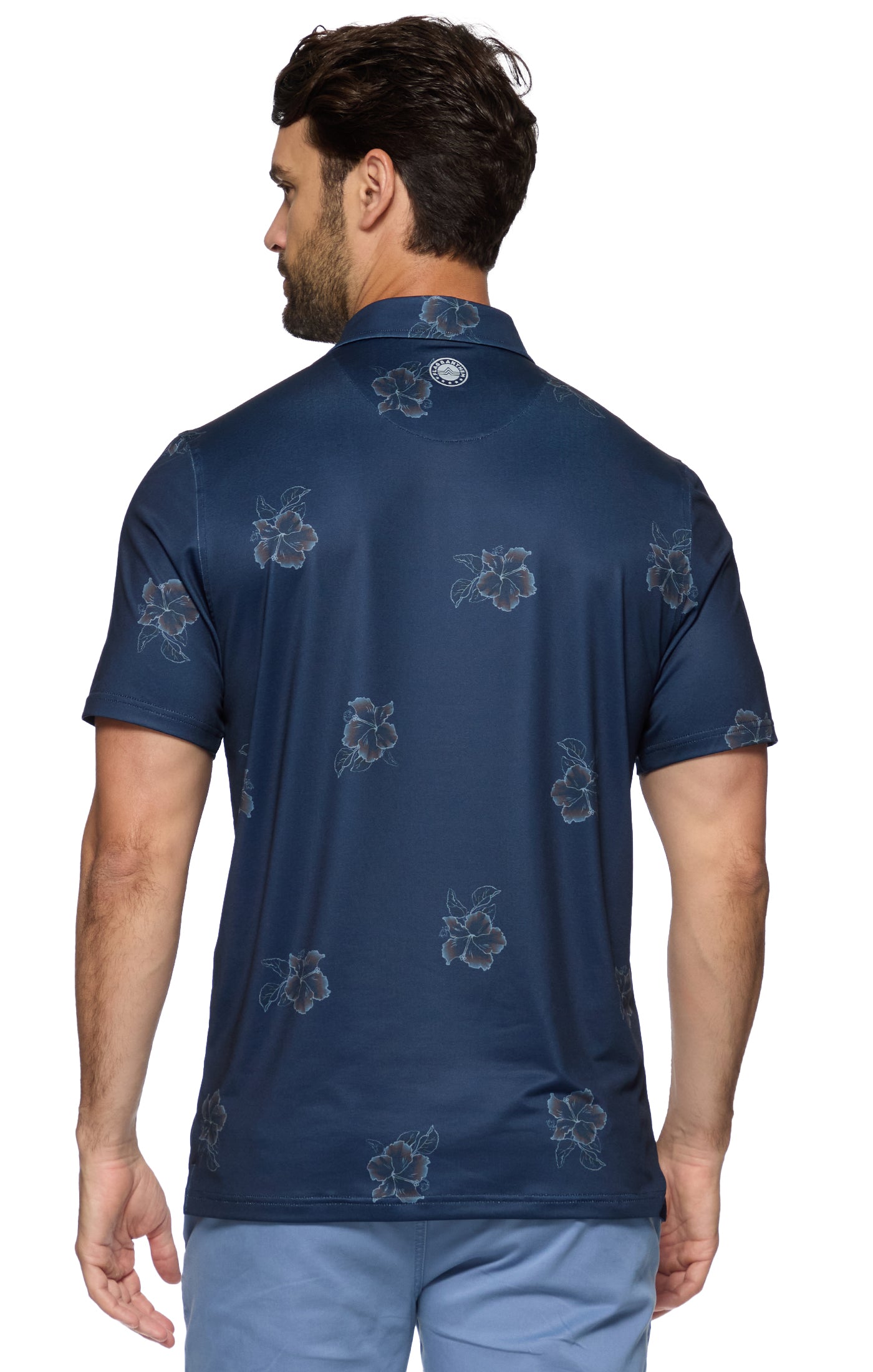Flag And Anthem Fallsburg SS Hibiscus Print Performance Polo