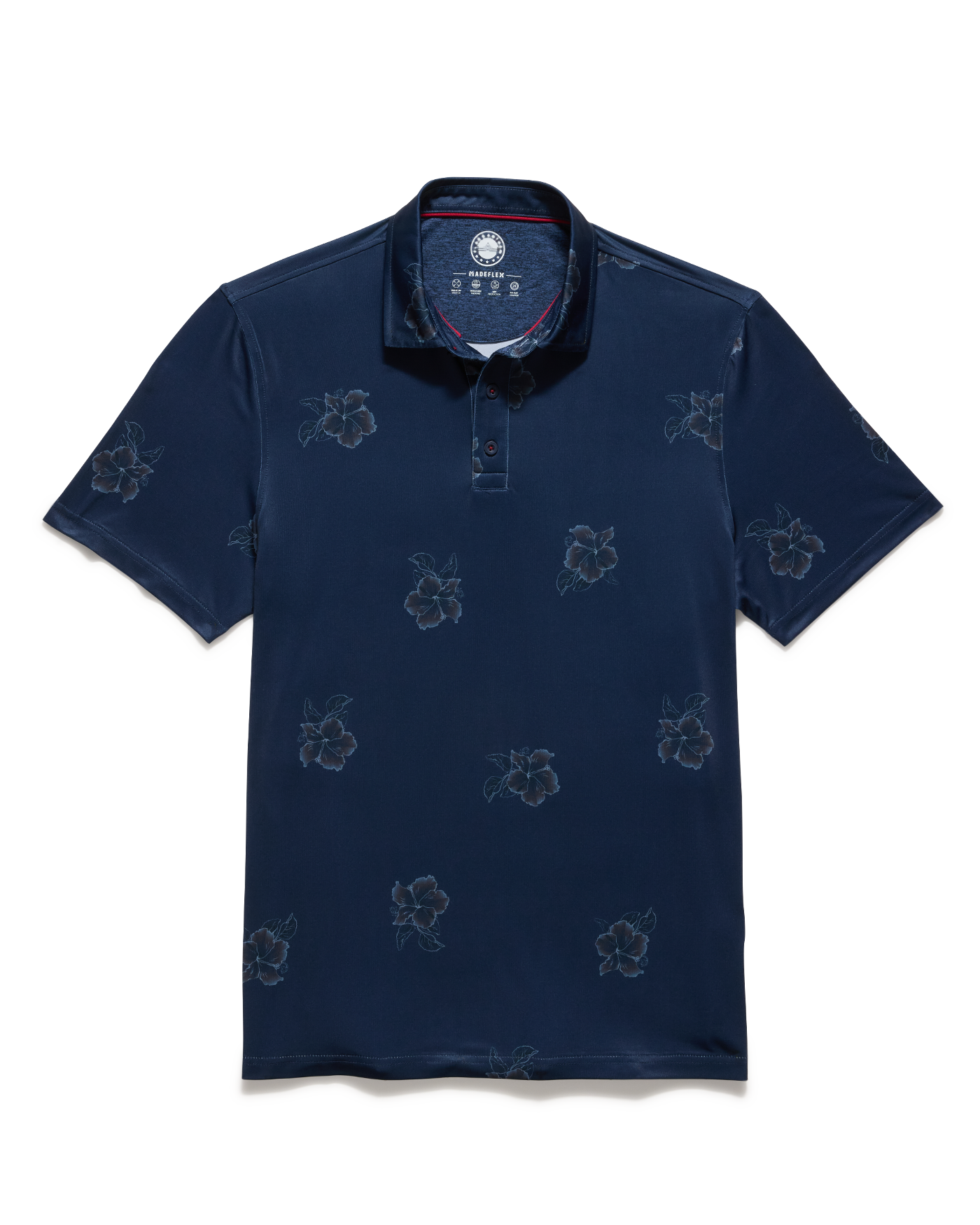 Flag And Anthem Fallsburg SS Hibiscus Print Performance Polo