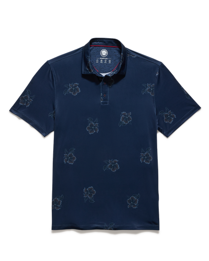 Flag And Anthem Fallsburg SS Hibiscus Print Performance Polo