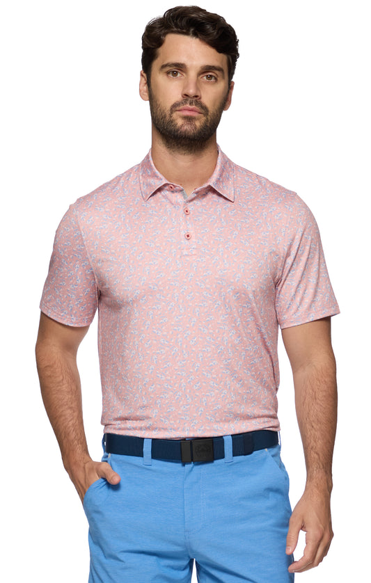 Flag And Anthem Jarvis SS Golf Cart Print Performance Polo
