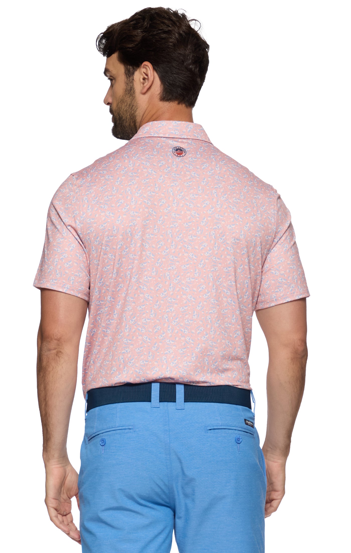 Flag And Anthem Jarvis SS Golf Cart Print Performance Polo