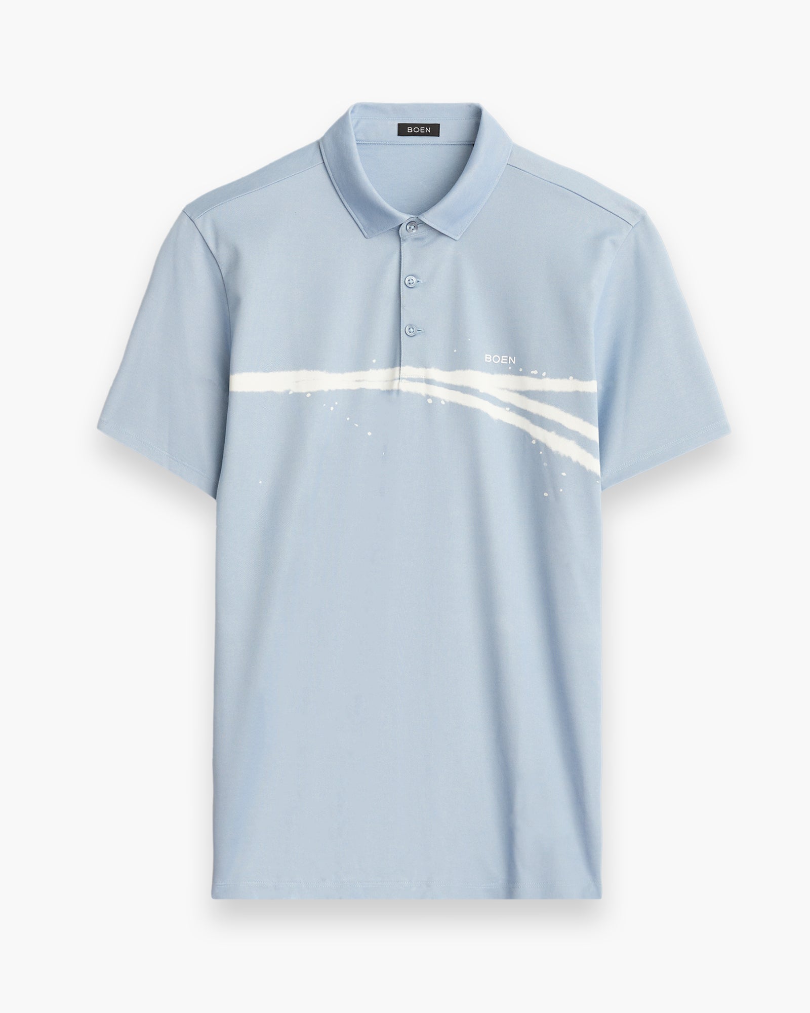 Image of BOEN Offset Bleach Stripe Polo