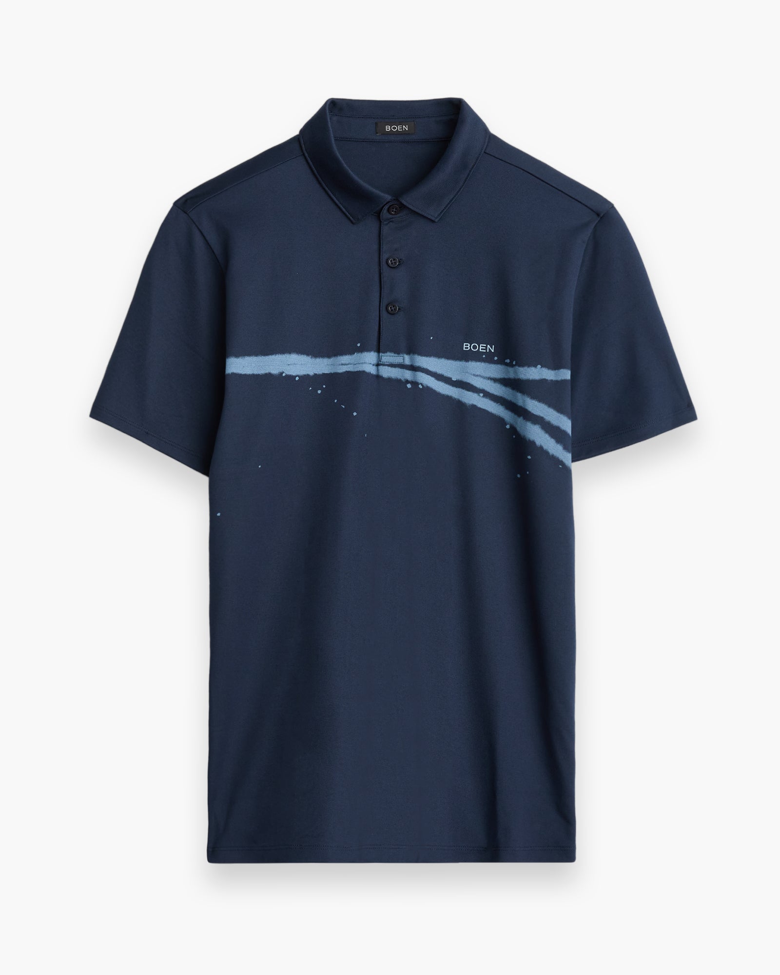 Image of BOEN Offset Bleach Stripe Polo