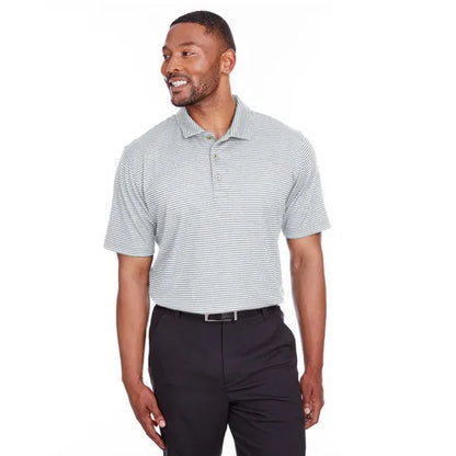 Men's Quarry Heather Performance Stripe Polo - Quarry Heather