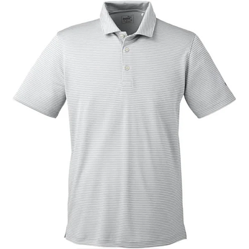 Men's Quarry Heather Performance Stripe Polo - Quarry Heather