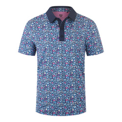Graham Luxe Maddox Polo- Multi Blue Depths
