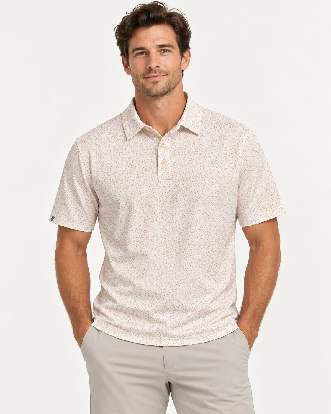 Image of The O.G. Polo - White/Sunrise/Flora