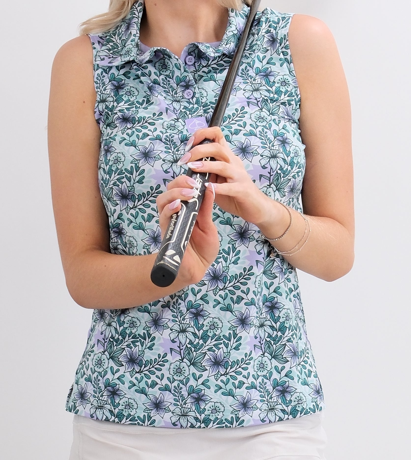 Image of Pins and Aces Women's Fresh Floral Polo