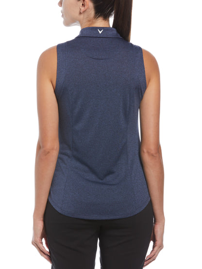Callaway Women's Heather Sleeveless Golf Polo