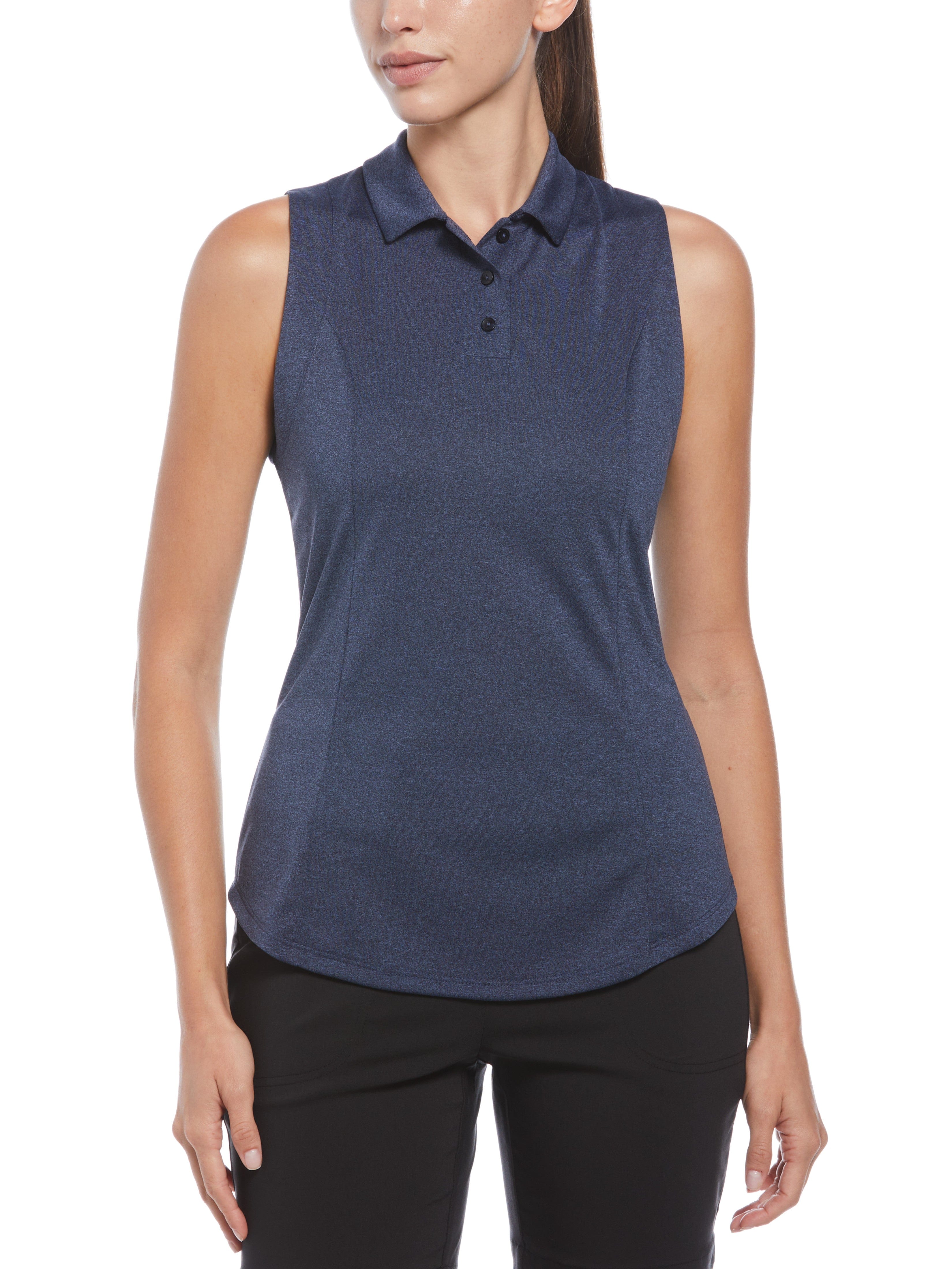 Image of Callaway Women's Heather Sleeveless Golf Polo