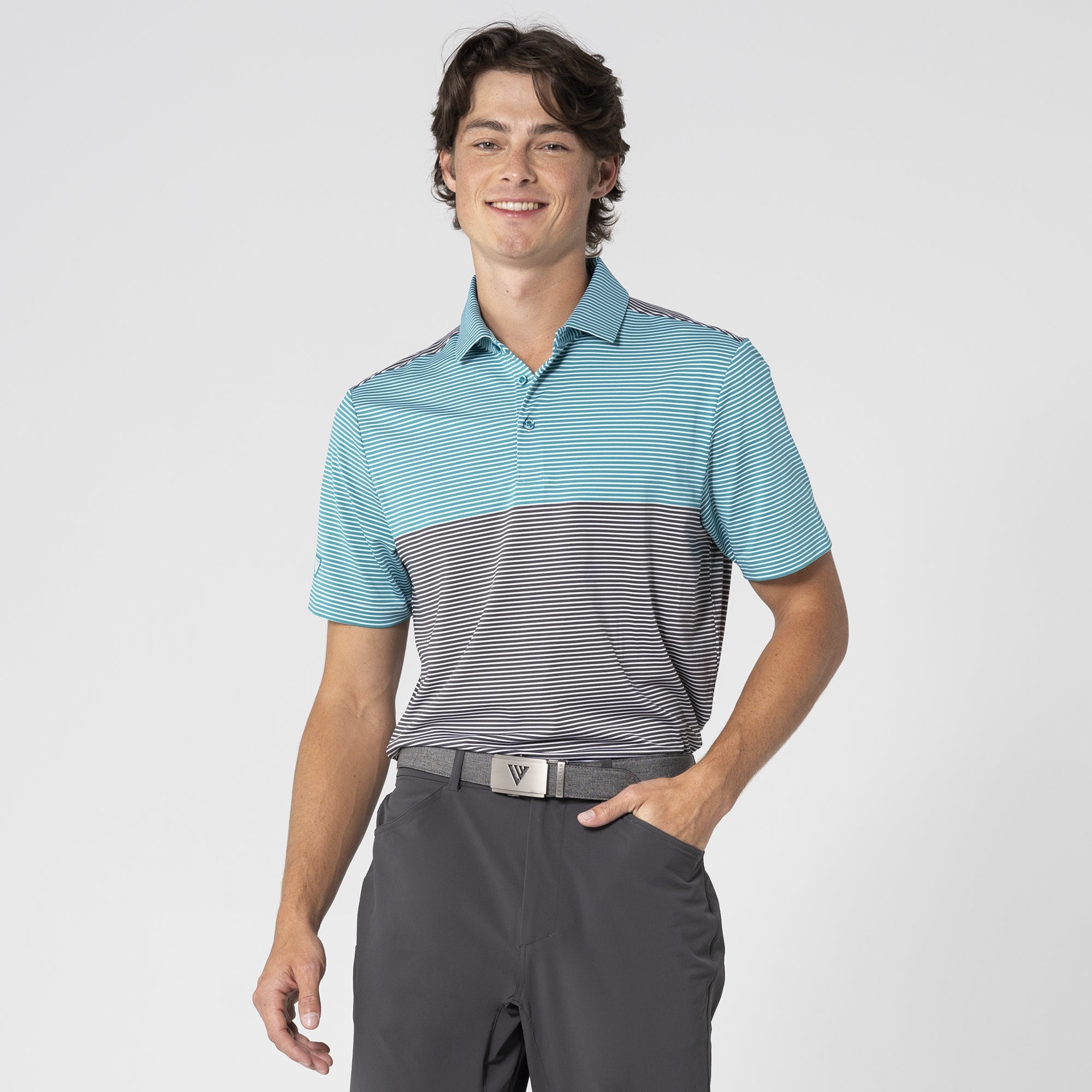Image of Levelwear Aruba Polo - Fan Fare/Charcoal