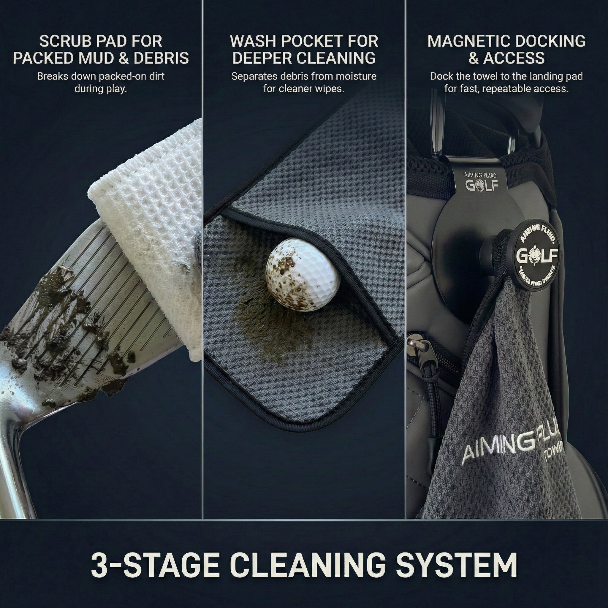 Image of Stubby Magnetic Golf Towel + Landing Pad System