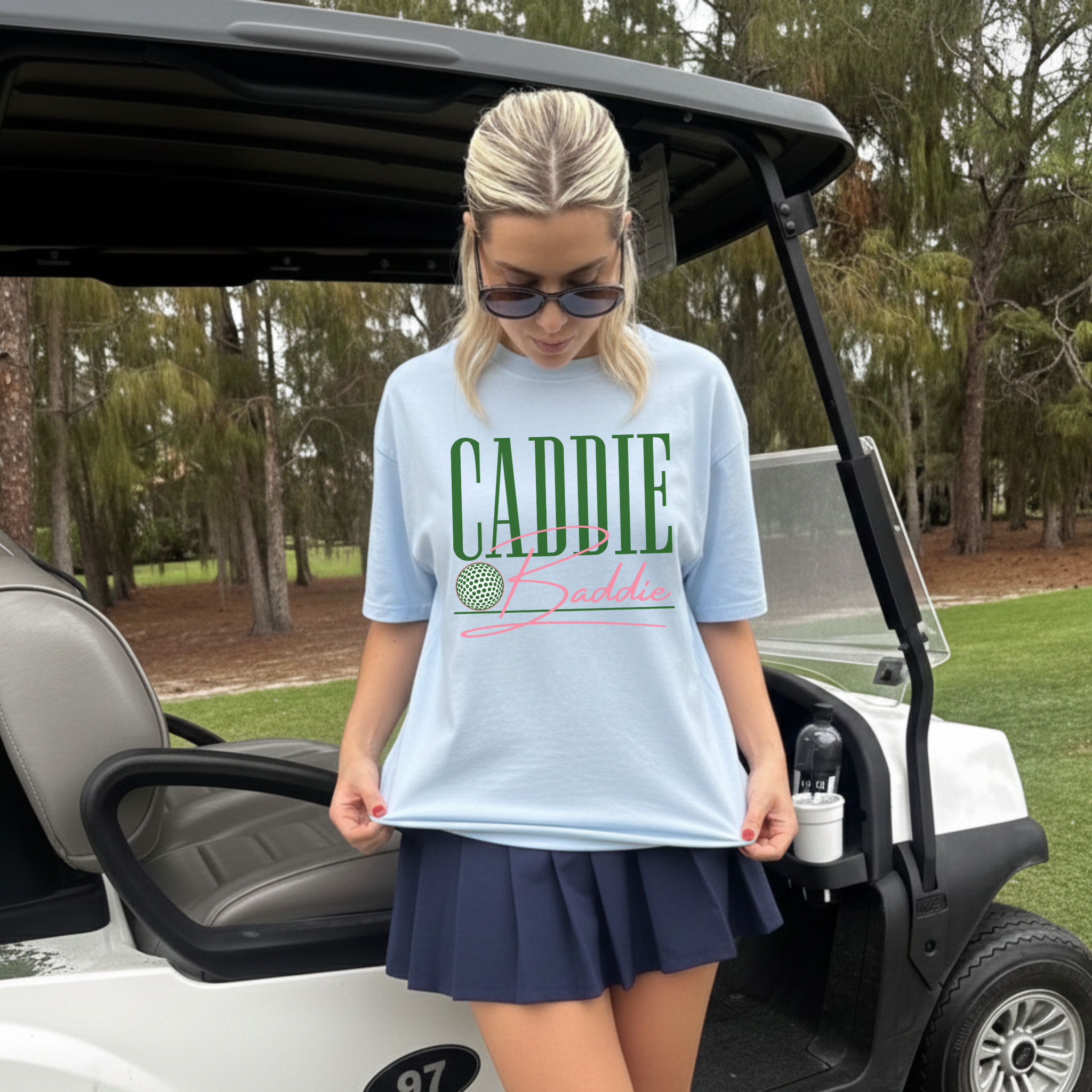 Image of Caddie Baddie Graphic Tee | Cute Golf Shirt for Women