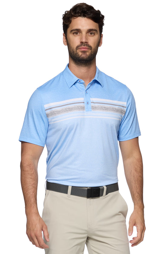 Flag And Anthem Norman SS Blocked Chest Stripe Performance Polo