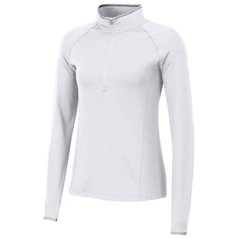 Womens T2 Green 1/4 Zip - White